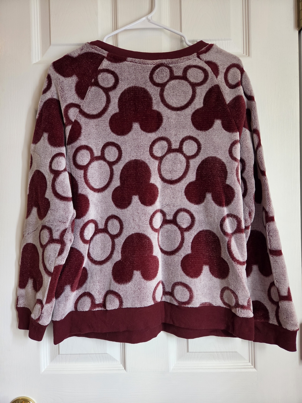 Disney Mickey Mouse Plush Pajama Lounge Set Burgundy Pink Large - Picture 3 of 6